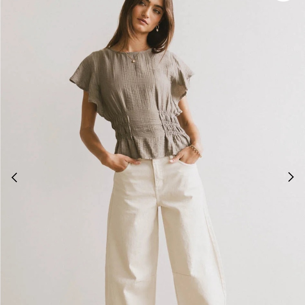 Bohme Whit Smocked Blouse in Olive